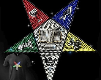 Order of Eastern Star OES crystal Bling design Tee shirt