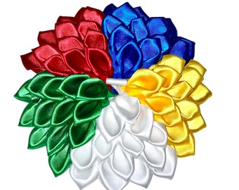 OES Order of Eastern Star colors flower brooch,  flower corsage broach pin