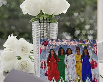 Merry Christmas OES order of eastern star sisters sisterhood fraternal holiday sorority folded blank card