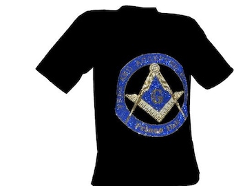 Masonic Prince Hall Affiliated Crystal Bling design Tee shirt