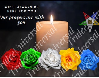 Order of the Eastern star Sympathy OES sisters sisterhood fraternal sorority folded blank card