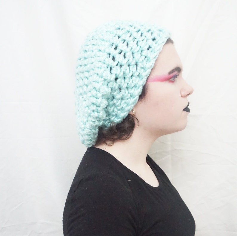 Handmade oversized hat Pastel handmade hat Pastel oversized hat Crochet hat Pastel hat Pastel Blue Crochet Slouchy Hat