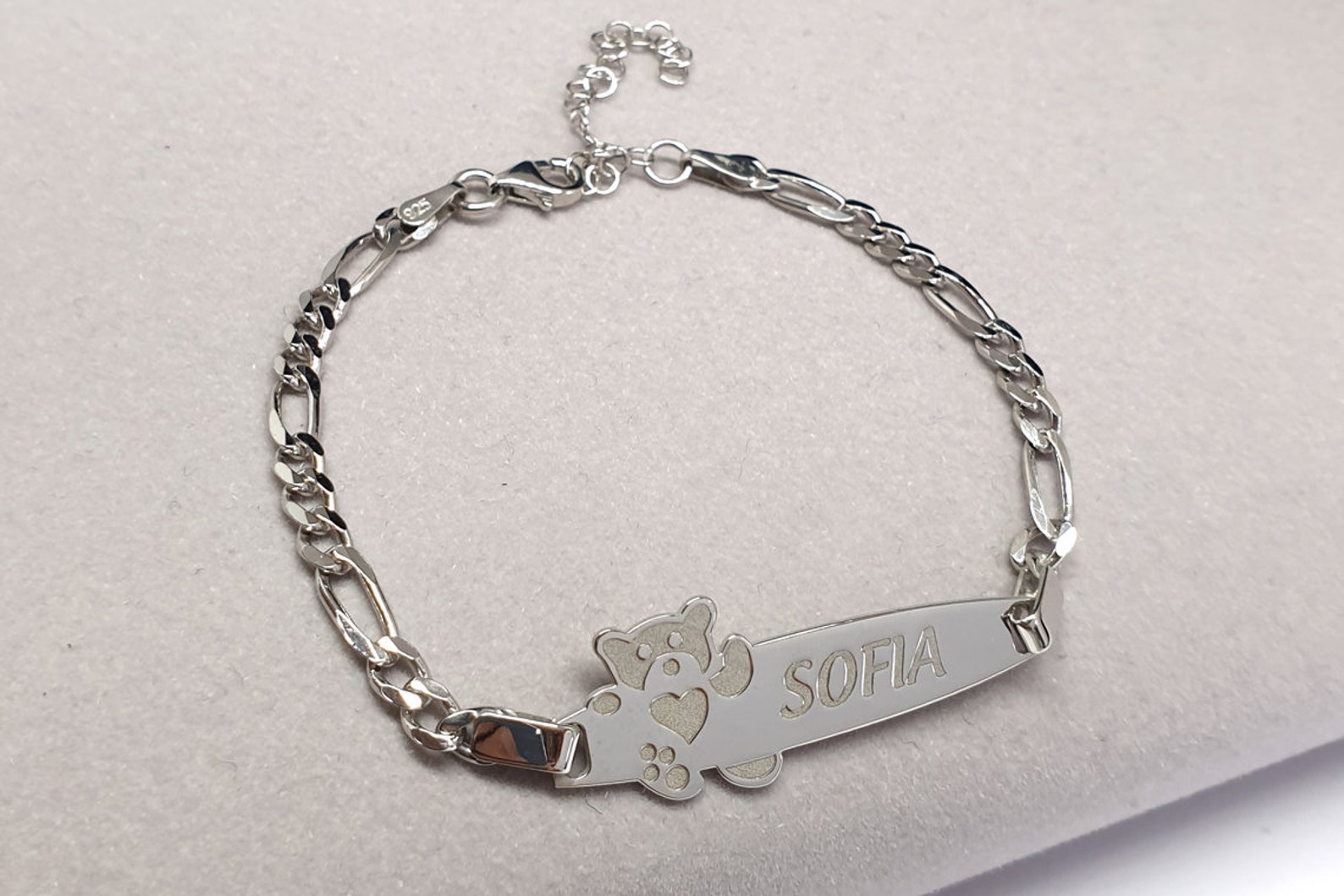 925 plata de ley personalizado pulseras con nombre de bebé Etsy