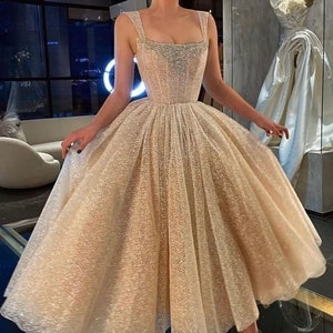 Custom-made Color/Details/Fabric/Length Sequin Glitter Crystal Bodice Straps Maxi Length Puffy Dress, Wedding Dress, Event Prom Gown,