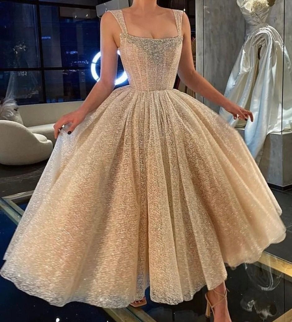 Gold top puffy dress
