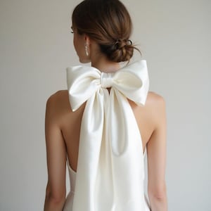 Satin Bow Scarf, Big Soft Bouncy Bow, For Dress, Hair Accessory, Bridal, Hair Accessory, for Wedding Dress, Flower Girl, Gown,