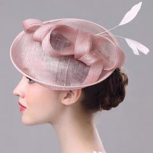 Kapelusz z węzłem piórkowym na wyścigi konne Del Mar, elegancki kapelusz, wesele, kościół, Royal Ascot, imprezy koktajlowe, przyjęcie herbaciane, formalne, okazje do noszenia kapelusza