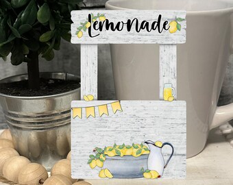 Lemonade Stand Farmhouse Kissing Booth/Lemonade Stand Shaped Tiered Tray Hardboard Ornament Decor