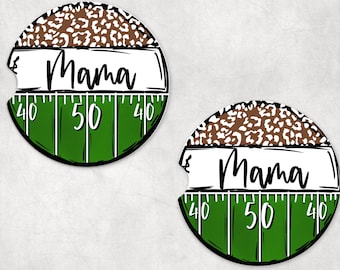 Football Mama Football Field Car Coasters set of two