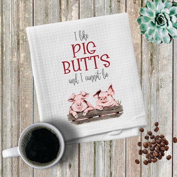 Funny Kitchen Towels, Custom Waffle Weave Towel With Pigs, Hostess Gift,  Housewarming Tea Towels, Country Kitchen Decor 