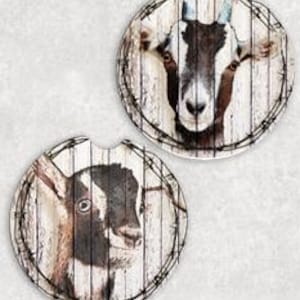 Goat Car Coasters Set of 2