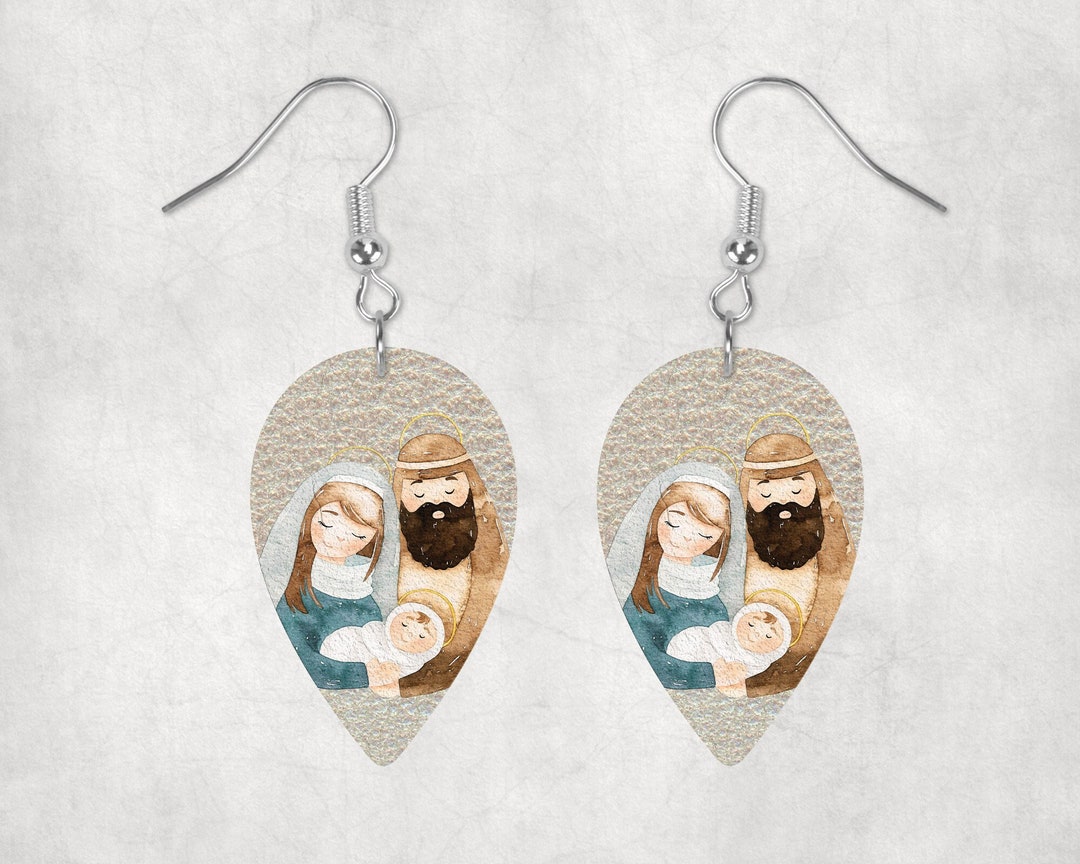 Nativity Mary Joseph Baby Jesus Upside Down Teardrop Shaped Etsy