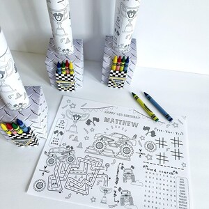 Monster Jam Coloring Box/ Crayons Coloring Page Party Favor Boxes - Etsy