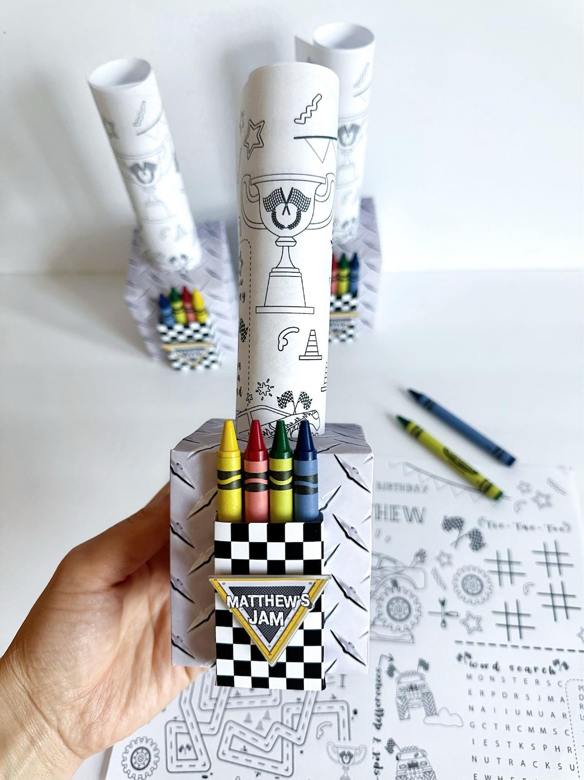 Monster Jam Coloring Box/ Crayons Coloring Page Party Favor Boxes - Etsy