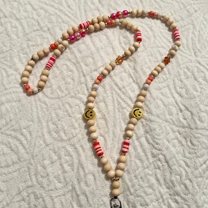 Smiley Boho Lanyard | Teacher Lanyard | Personalized Lanyard | Nurse Lanyard | Customized Lanyard | Preppy Lanyard