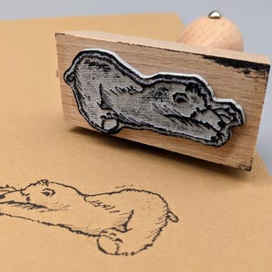 Timbro in legno con motivi di animali: orso polare/gatto fortunato/cactus