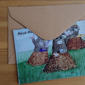 Carte postale "Metal Moles Band" carte de voeux avec enveloppe