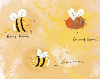 Postcard "Bumblebee puns" Greeting card