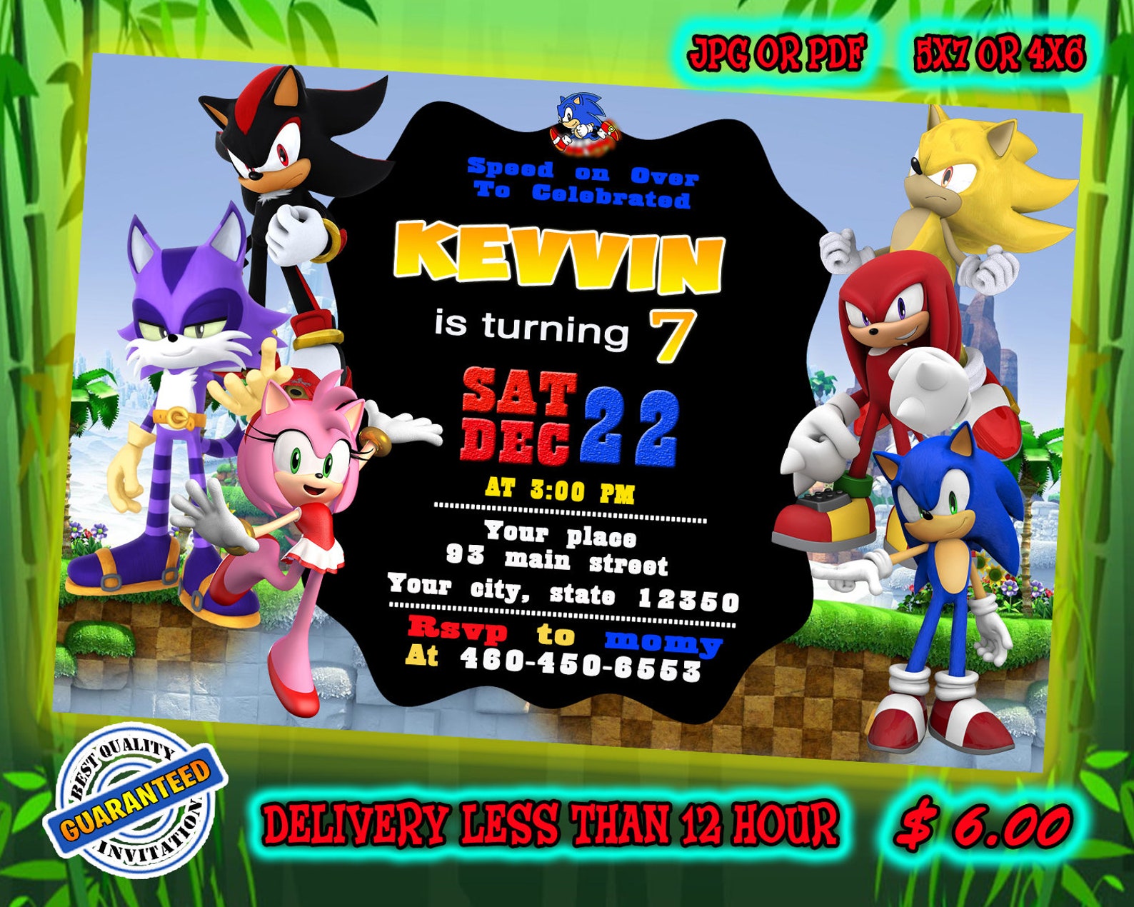 Sonic Birthday Invitations Party City