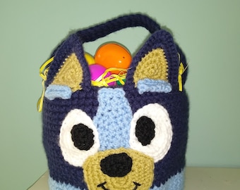 Blue heeler dog crochet basket PATTERN