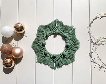 Macrame Christmas wreath, Christmas wreath, Mandala, Wall decor