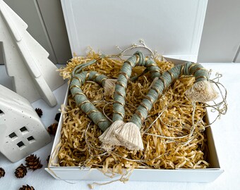 Christmas macrame candy cane bundle pack, Christmas ornament