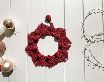 Macrame Christmas wreath, Christmas wreath, Mandala, Wall decor
