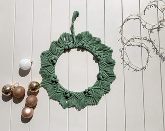 Macrame Christmas wreath, Christmas wreath, Mandala, Wall decor