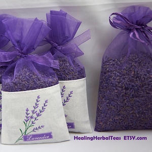 French Lavender Filled Fragrant Sachets - Healing Herbal Teas, Size 6 x 4