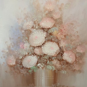 Floral, Still life , vintage painting, artist signed , wooden framed , American Oil Painting
