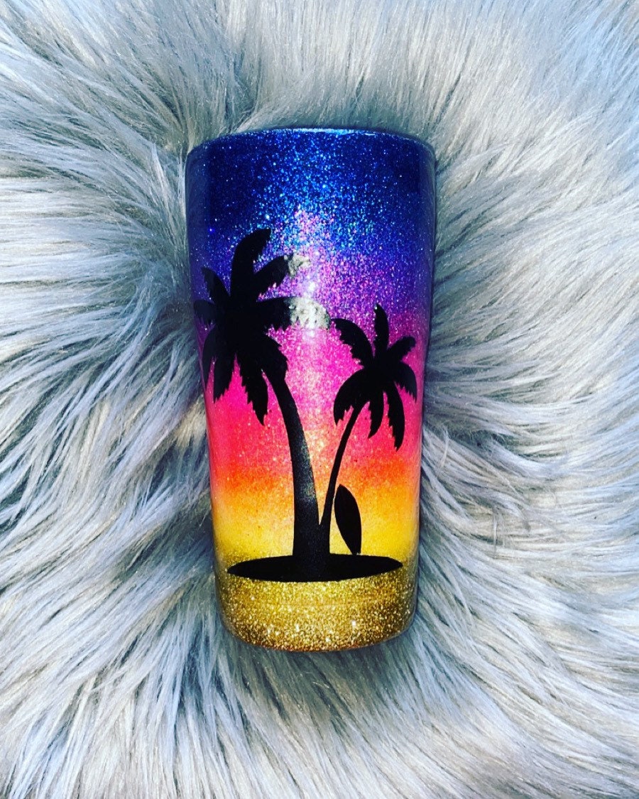 20oz beach themed sunset tumbler Etsy