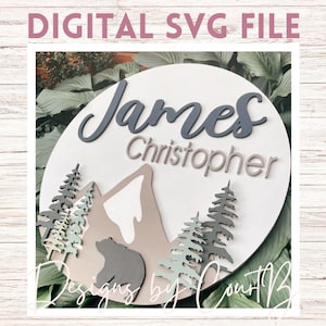 Design dell'orso di montagna - File pronto per il laser digitale - SVG