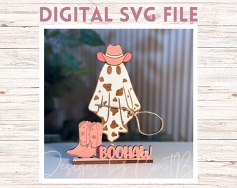 Cowboy Ghost Halloween: Laser Cut SVG File (Digital Download)