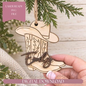 Cowboy Boot Ornament: Laser Cut SVG File (Digital Download)