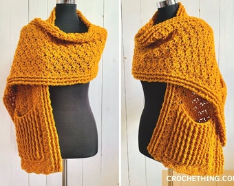 Wave After Wave SHAWL - crochet pdf pattern instant download - beginner scarf wrap - DIY