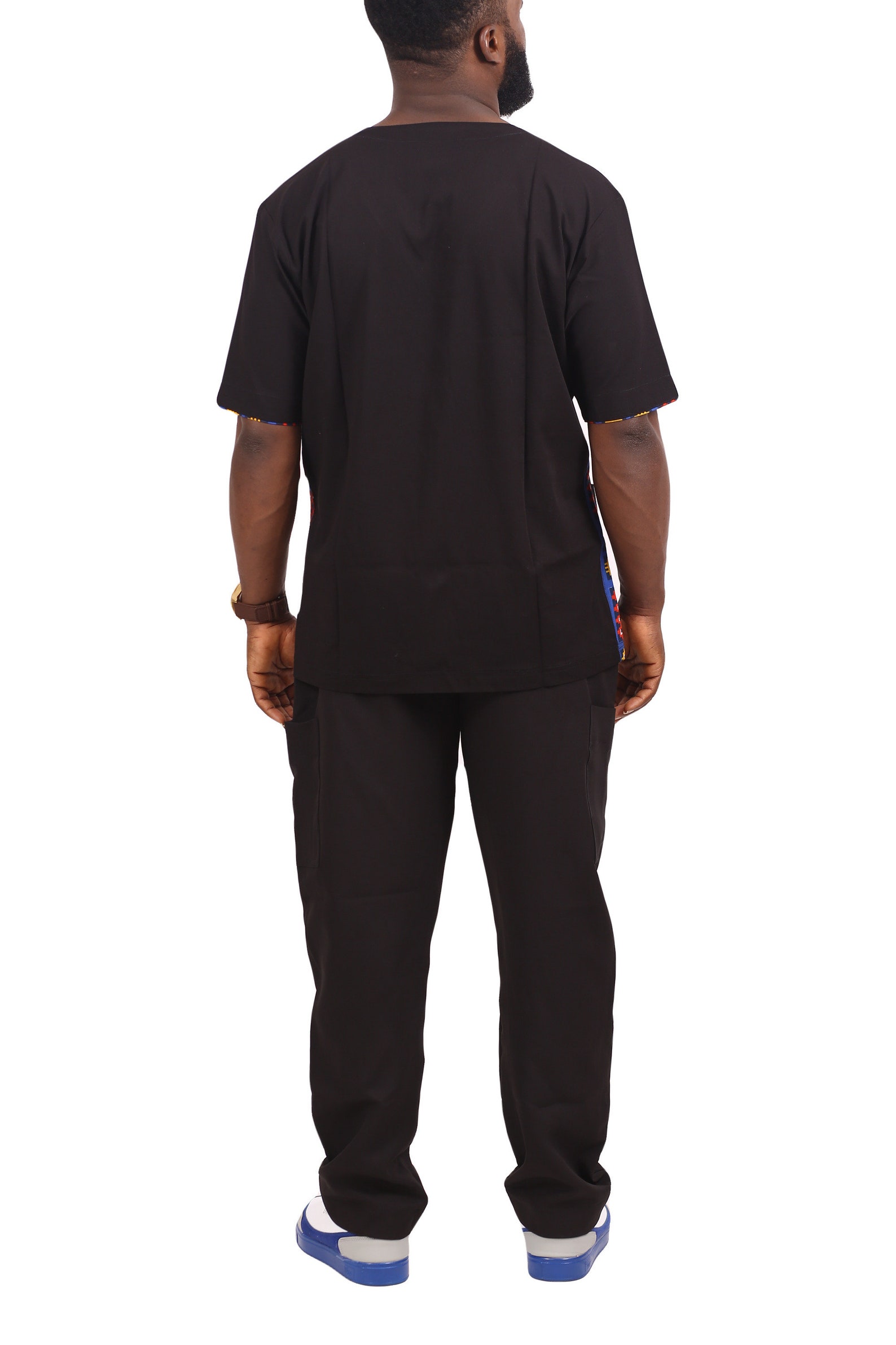 Black Unisex Africana Scrubs Set Etsy