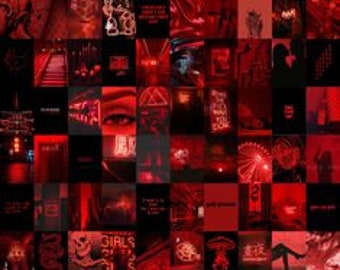 wallpapers Edgy Red Neon Aesthetic Collage red neon aesthetic collage