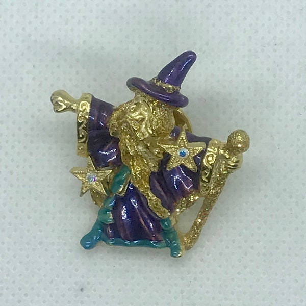 Vintage Kirks Folly Mystic Wizard Sorcerer Lapel Pin - Original Box Included