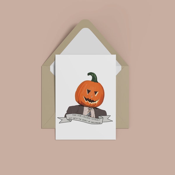 Dwight Pumpkin Head Halloween Card | Dwight Schrute |The Office Greeting Card |The Office Halloween | Dwight Quotes | Digital Download