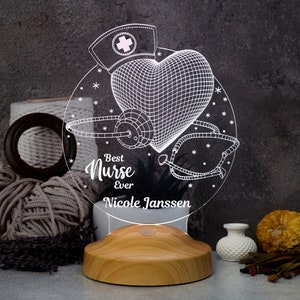 Regalo único para enfermeras, la mejor lámpara 3D para enfermeras, regalo de agradecimiento para enfermeras, regalo personalizado, perfecto para la clínica, regalos de graduación.