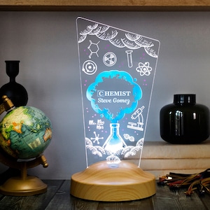 Chemical Engineer Gift 3D Led Lamp, Organic Chemist Gift, Personalized Gifts for Scientist, Analytical Chemist Gift, Chemist Graduation Gift