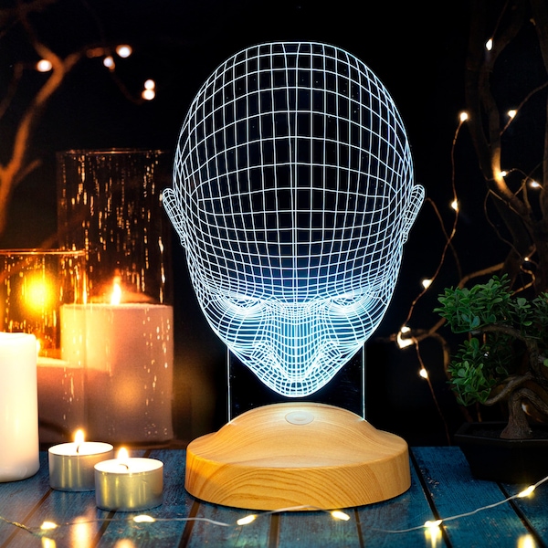 3D Human Head Night Light, Psychology Gift, Philosophy Decor, Gift for Artists Men, Artistic Lighting, 3D Brain Mental Health Office Decor