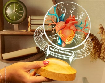 Cardiologist Gift 3D Led Lamp, Heart Specialist Doctor Gift, Personalized Gifts for Heart Doctor, Heart Surgeon, Graduation Gift for Student