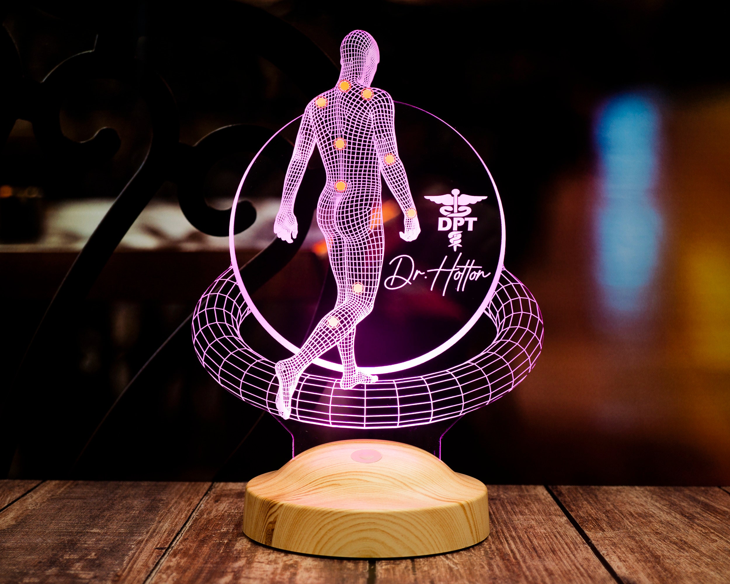 Physical Therapist Personalized 3D Lamp, Doctor Of Physical Therapy Graduation Gift, DPT Graduation, Doctor Of Physiotherapy, Assistant Gift