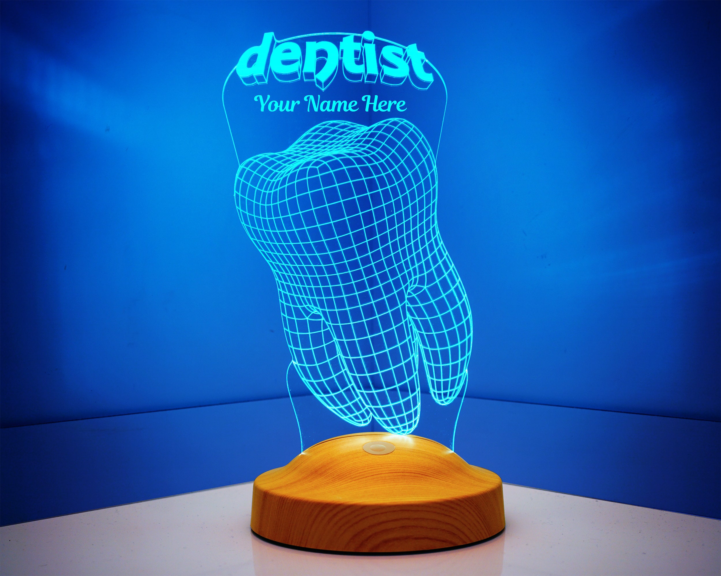 Dentist Tooth Personalized 3D Led Lamp, For Dentist Graduation Gift, Future Dentist, Personalized Night Light, Custom Name Gift, Desk Lamp