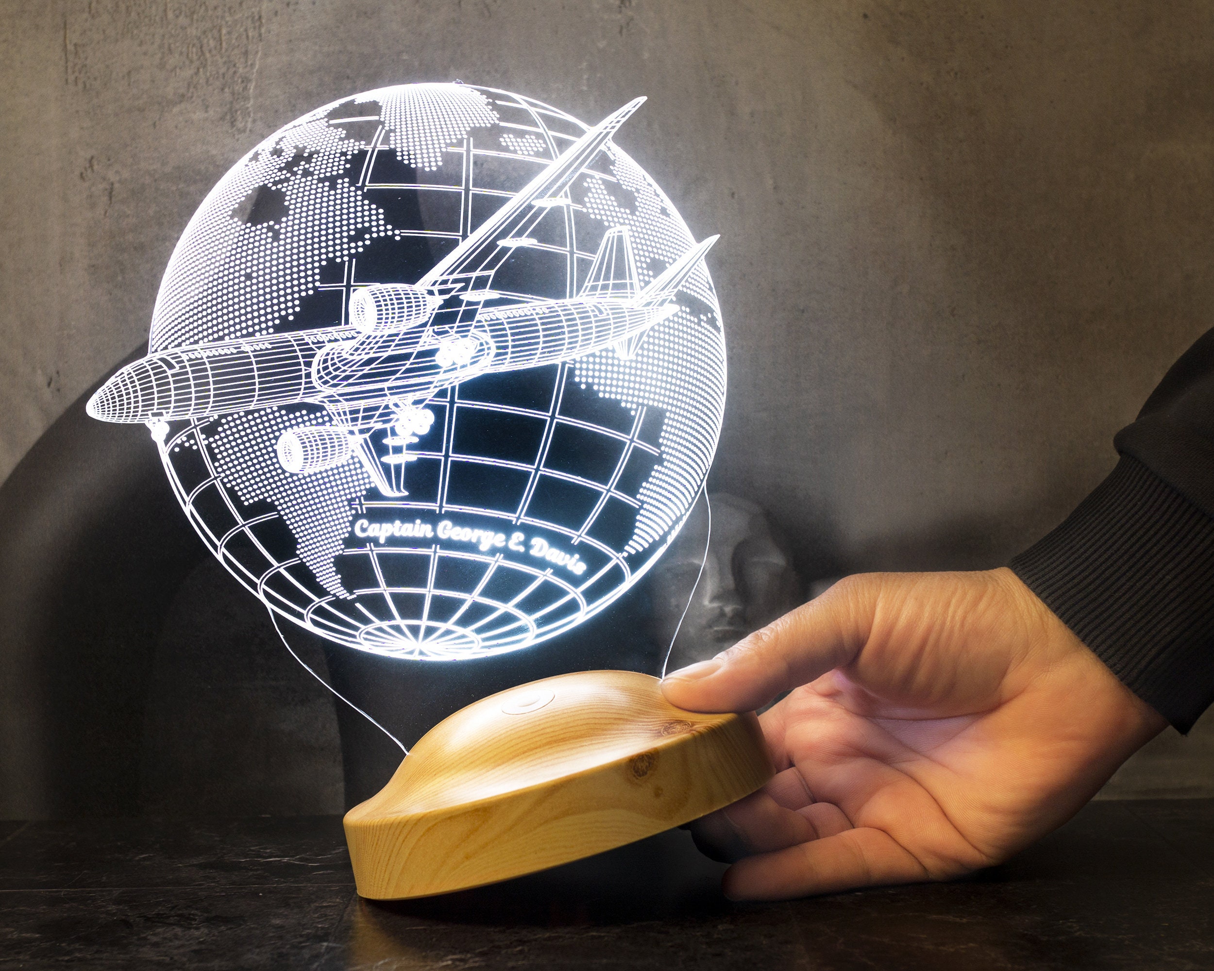 Adventure Gift 3D Airplane, Travel Plane, 3D Custom Globe Lamp, Gifts for Travelers, for Pilots, for Airplane Lovers, Decor, Aviation Gifts
