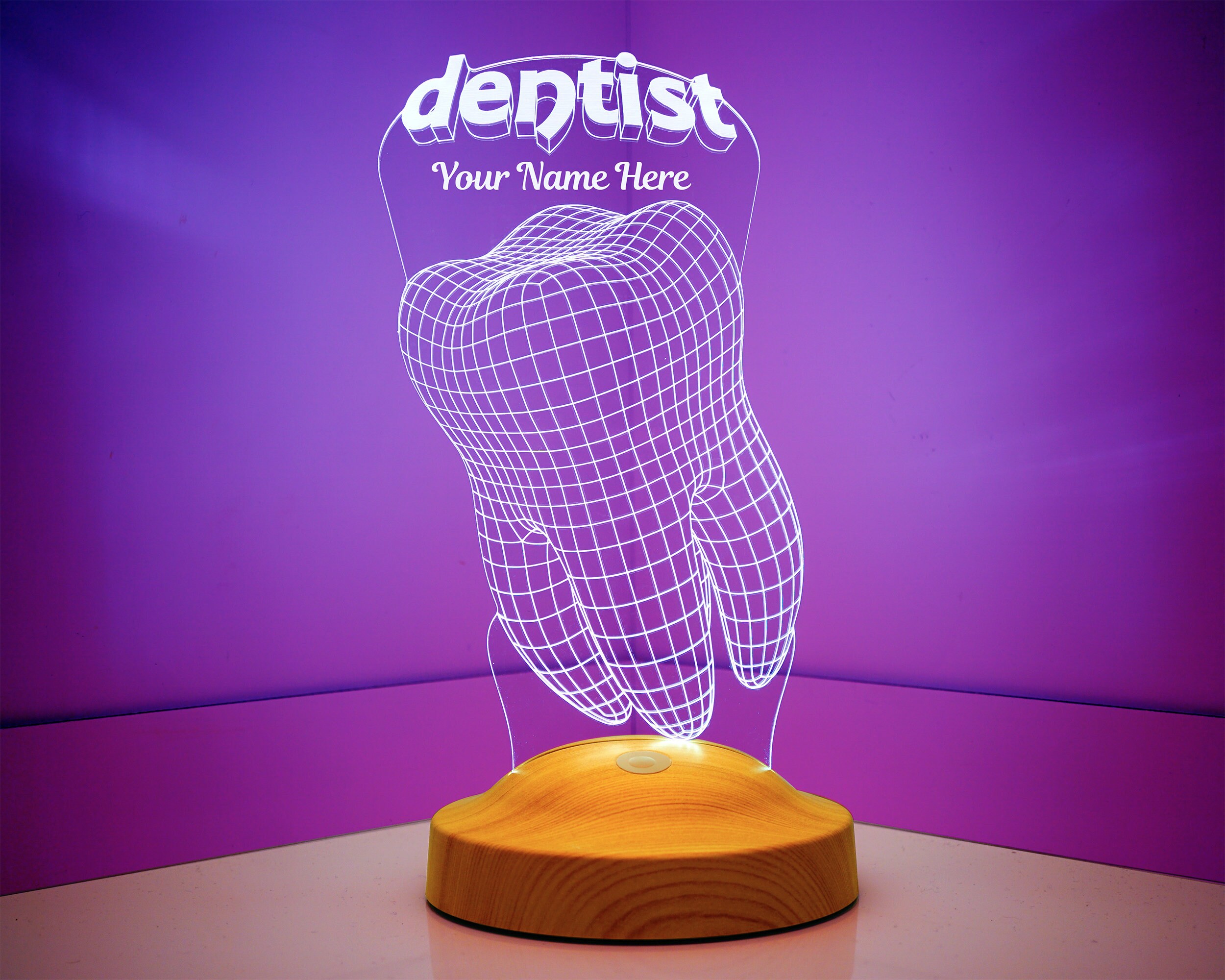 Dentist Tooth Personalized 3D Led Lamp, For Dentist Graduation Gift, Future Dentist, Personalized Night Light, Custom Name Gift, Desk Lamp