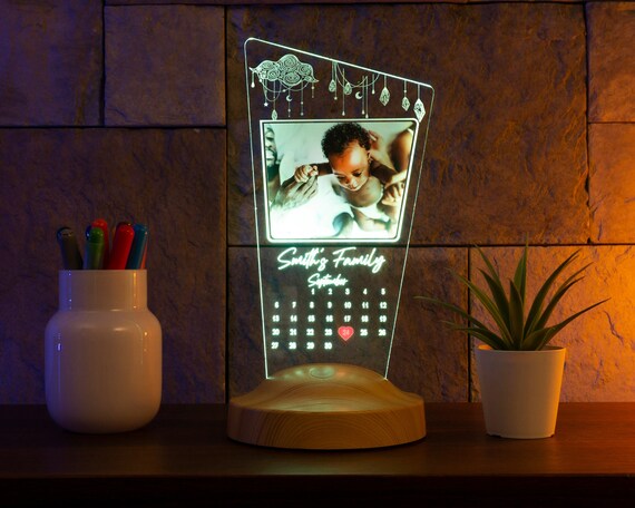 Personalized Night Light With Photo, Custom Photo Calendar for Familys,  Newborn Day Calendar With Photo, Newborn Gift With Photo - Etsy