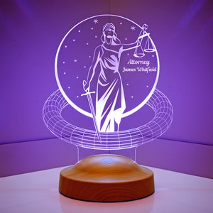 Balanzas de justicia, Lámpara de abogado, Letrero de abogado, Lámpara 3D, Luz nocturna personalizada, Personalizado, Hecho a medida, Regalo del Día de la Madre, Regalo para fiscal imagen 8