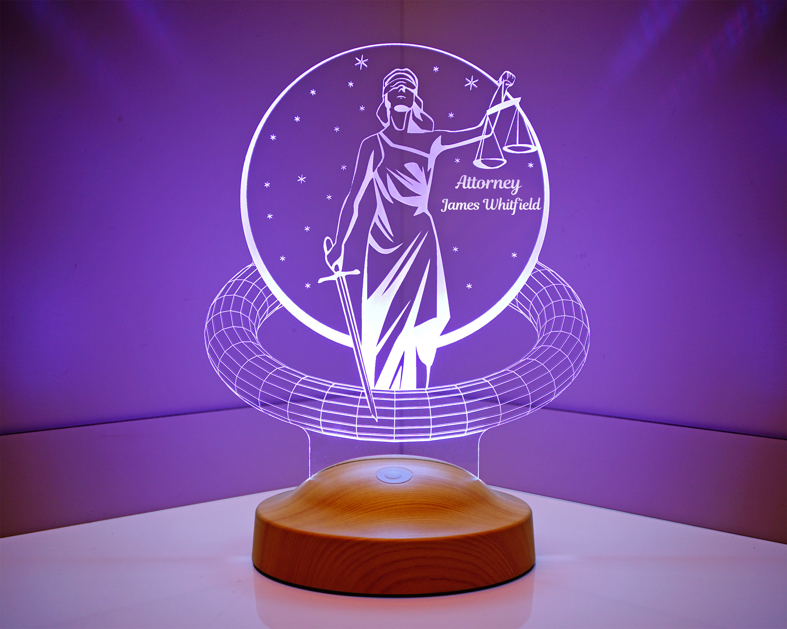 Justice Scales, Attorney Lamp, Lawyer Sign, Graduation Gifts, Gift For Prosecutor,  Custom Nightlight, Personalized, Custom Made, 3D Lamp